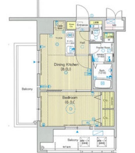 エステムプラザ博多駅南 間取り図です。