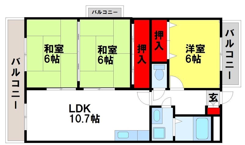 エステート杉塚 間取り図　