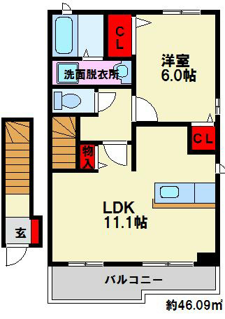 セブンフラワーズ 間取図　※反転タイプ　現状優先