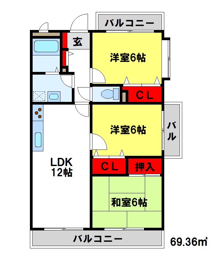 シャトレ天拝 間取図