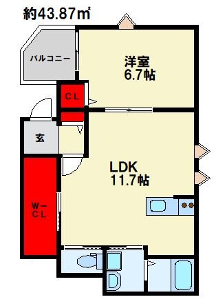 井尻2丁目新築アパート 間取り　※現状優先