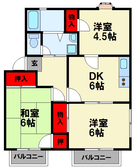 コーポラスなか 間取り