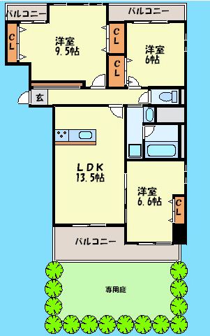 エイチス高宮 間取図　※現状優先