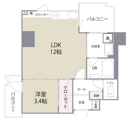 福岡県福岡市博多区比恵町13-3 間取り図です。
