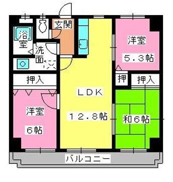 アロマキャスル大橋 間取り