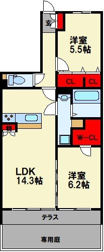 カーサ宮ノ前 Ⅴ 間取り