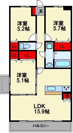 カーサ宮ノ前 Ⅴ 間取り