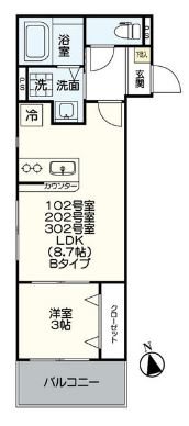 アルバーノ諸岡 間取図