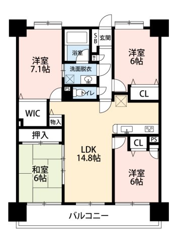 アプローズ七隈駅前 間取