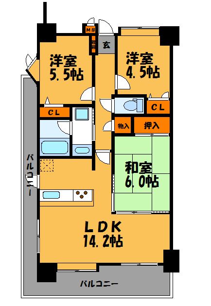 ダイアパレスアーバンシティ天神 間取り