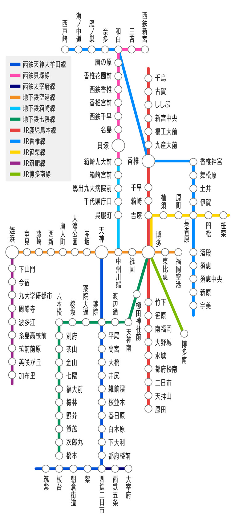 福岡エリア路線図