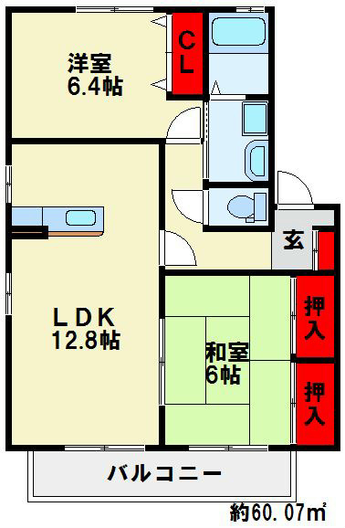 ユニゾン上富野 B棟 間取り