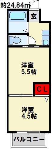 MOON赤坂　B棟 間取り図
