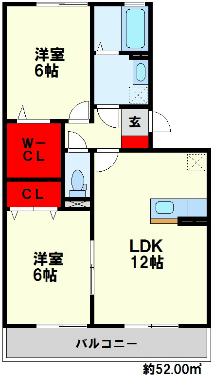 セジュール壱号館 間取りは反転します。