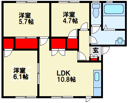 ヴィレッジヒルズ B棟 間取り