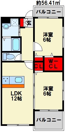 エルティアラ上富野 間取り図