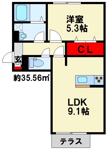 ザ・レジデンスD-room守恒 間取り