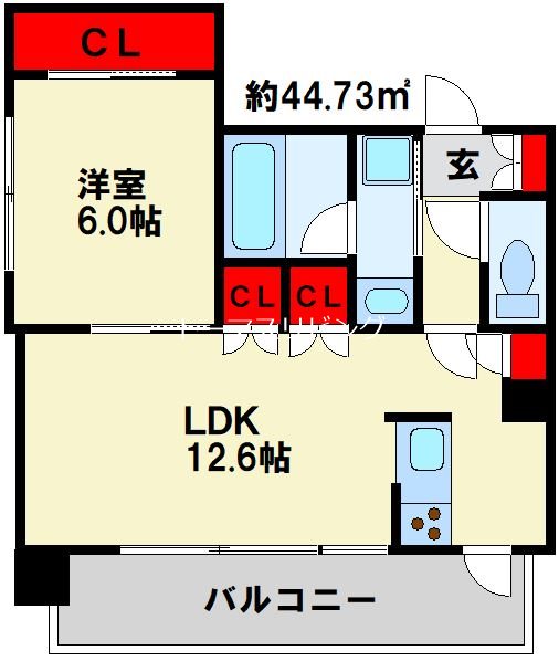 RJRプレシア西小倉駅前 間取り