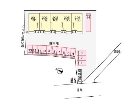 ペーパー・ムーン 駐車場の区画図です。