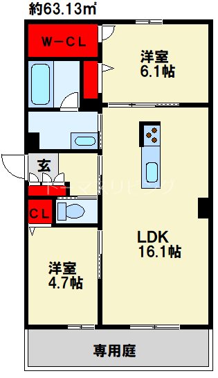 シャーメゾン城野駅前 間取り