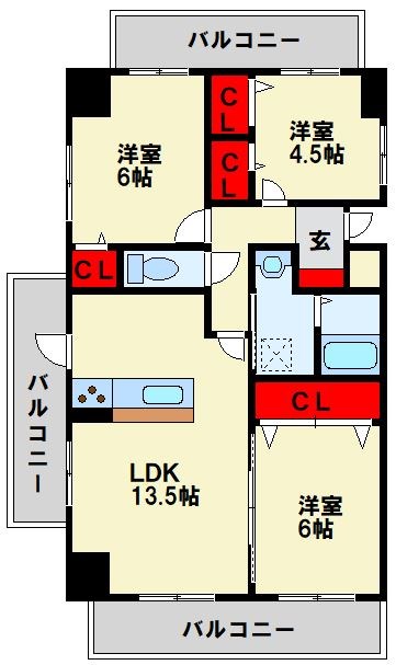 アヴァンセ陣原駅前 間取り