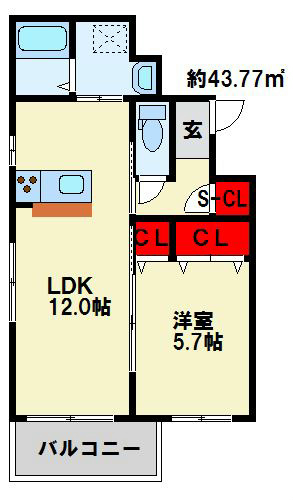 シャーメゾン境川 間取り図