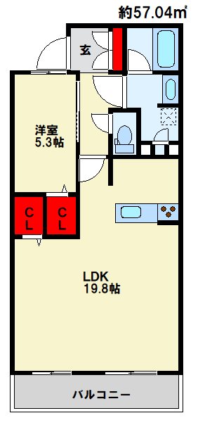 グランドパレスプラウド到津 間取り図