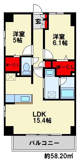 レニター小倉サンライズビュー 間取り