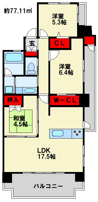 ライブスクエア小倉駅オーシャンテラス 間取り