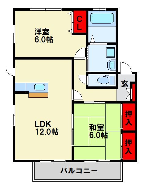 アネシス一枝B棟 間取り