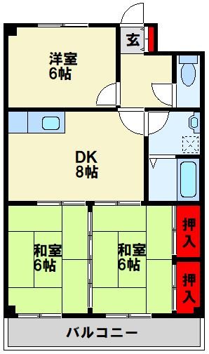 シャルム明石Ⅱ  間取り
