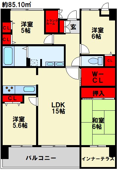 グランドパレスロイヤルコート大手町 間取り