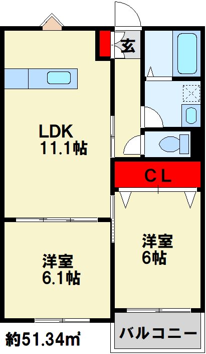 fleur riziere 緑ヶ丘 間取り図