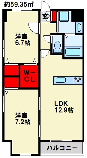 福岡県北九州市小倉北区足原１丁目 間取り