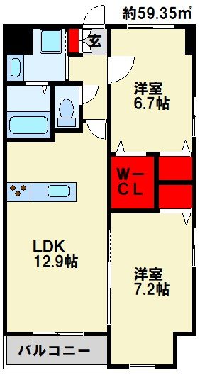 福岡県北九州市小倉北区足原１丁目 間取り