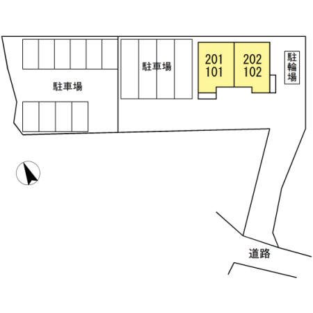 F・フィールド若園 駐車場配置図