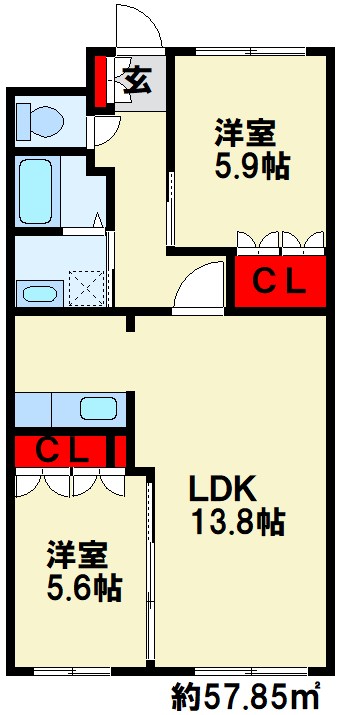 Slow Hand弐番館  ※間取り反転タイプになります。