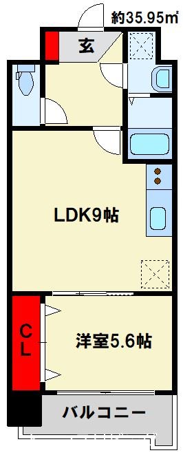 福岡県北九州市小倉北区竪町１丁目 間取り図