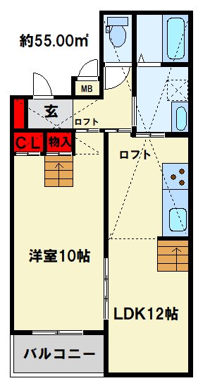 福岡県北九州市小倉北区馬借１丁目 間取り図
