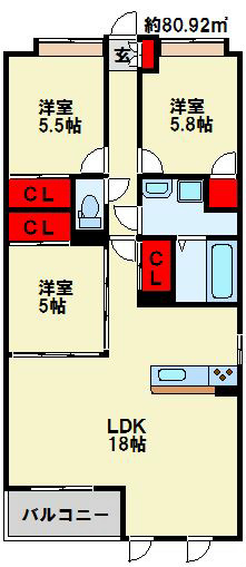 LEON篠崎 A棟 広め目の2LDKとしても使用可能！