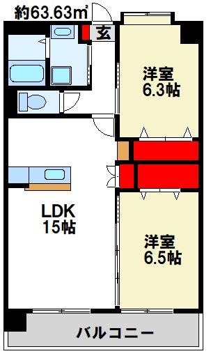 シャルマンパーク若江 間取り図　※現状優先