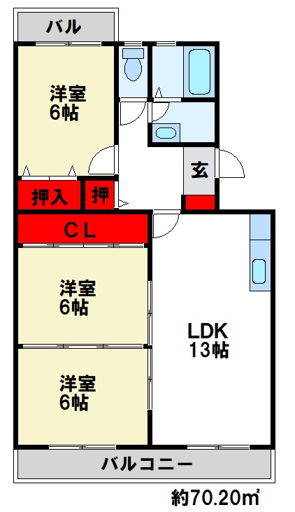 ドミール水城 間取り　※現状優先