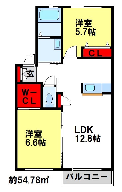 フルール若江 間取り図