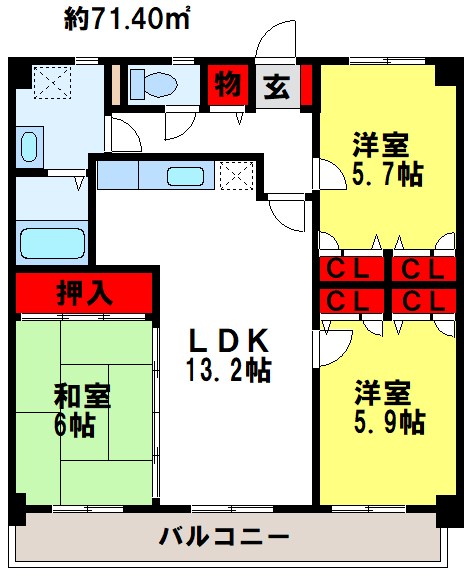 カサグランデ筑紫 間取り図