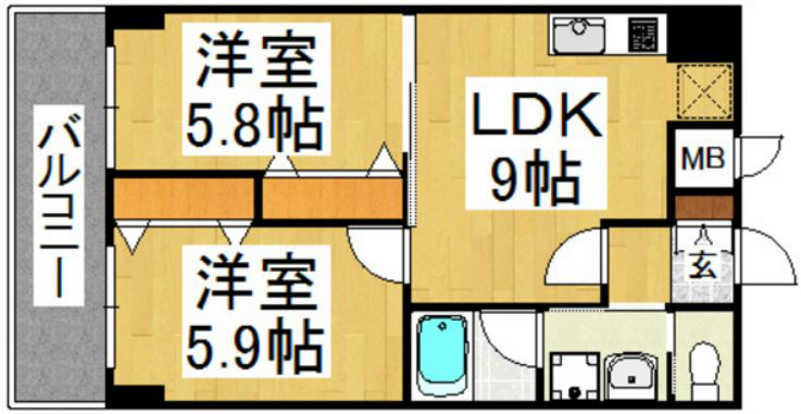 アトラスアルファーノ箱崎 間取り