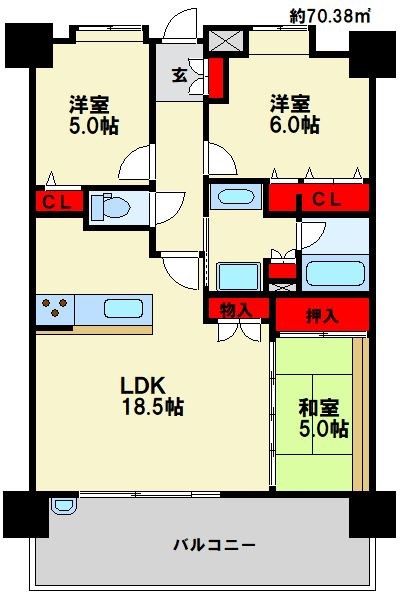 アンピール下大利 間取り　※現状優先