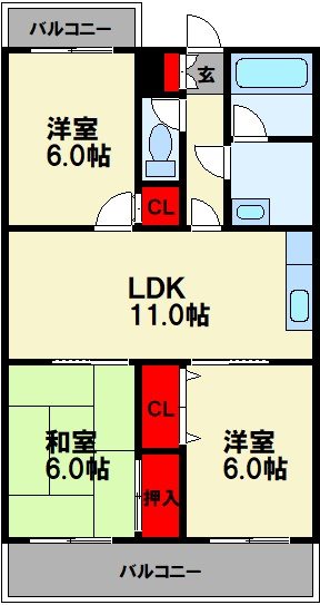 ヴィレッジ飯塚 間取り