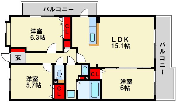 サンライトキャッスル 間取図　※現状優先