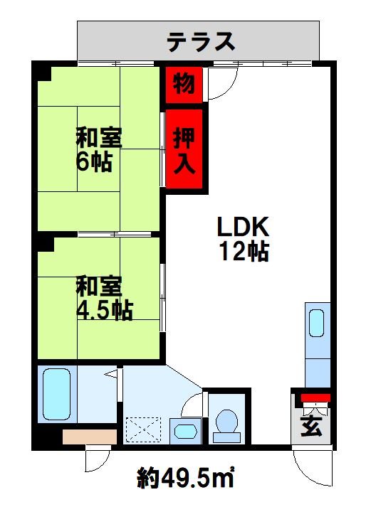 コーポ中島 間取り　※現状優先