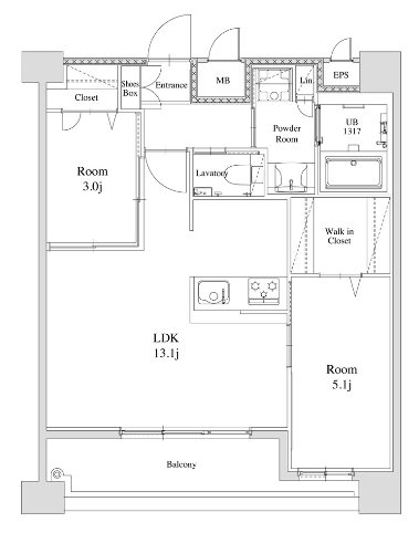 エンクレスト天神南PURE 間取図です